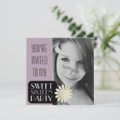 パープル·ラージ·フォトガールズ·スイート16パーティー 招待状 (スタンド正面)