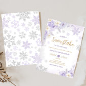 パープル リトル スノーフレーク ベイビー シャワー 招待状