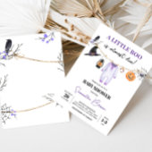 パープル リトル ブー ハロウィン ベイビー シャワー 招待状