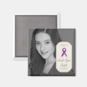 パープル リボン フォト メモリアル マグネット (正面/裏面)