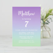 パープル・レインボー男子の誕生日 招待状 (スタンド正面)