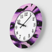 パープル·レオパード ラージ壁時計 (傾斜)