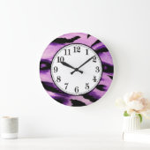 パープル·レオパード ラージ壁時計 (ホーム)