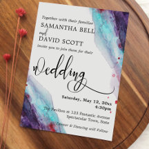 パープル、レッド、アクアモダンウォーター結婚カラー1