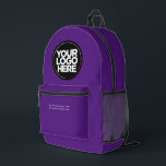 パープル |ロパーソナライズされたゴと企業の文字 プリントバックパック<br><div class="desc">パープル |ロパーソナライズされたゴと企業の文字のモダンBusiness Printed Backpack</div>