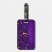 パープル·ロパーソナライズされたード·バイクと呼ぶ ラゲッジタグ (裏面縦)