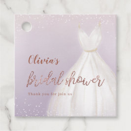 パープル ローズ ゴールド エレガントドレス ブライダルシャワー フェイバータグ