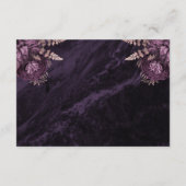 パープル ローズ ゴールド フローラル スクリプト ウェディング ディテール エンクロージャーカード (裏面)