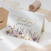 パープル ワイルドフラワーズ ウェディング サンキューカード