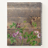 パープル ワイルドフラワーズ ウッド キッチン ツール レシピ ノートブック (裏面)