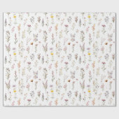 パープル ワイルドフラワーズ ブライダル シャワー ボヘミア フラワーズ ラッピングペーパー (フラット)