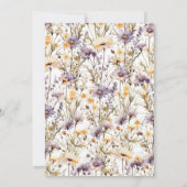 パープル ワイルドフラワーズ ベビーシャワー 招待状 (裏面)