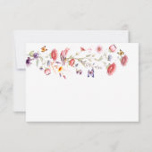 パープル ワイルドフラワー ブライダル シャワー RSVP カード (裏面)