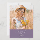 パープル ワイルドフラワー 卒業パーティー ボヘミア 招待状 (裏面)