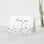 パープル ワイルドフラワー 感謝カード (正面)