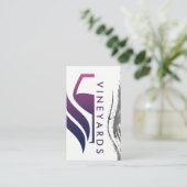 パープル ワイン グラス ロゴ | ブラシ ストローク 名刺 (スタンド正面)