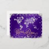 パープル ワールド ピース ダイヤモンド 箔シーズンポストカード (正面/裏面)