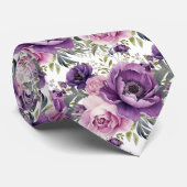 パープル ヴィオレット ピオニー ピオン 花 ネクタイ (ロール)