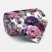 パープル ヴィオレット ピオニー ピオン 花 ネクタイ (ロール)