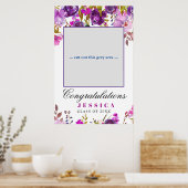 パープル ヴィオレット フラワー モダン 卒業写真 プロップ ポスター (キッチン)