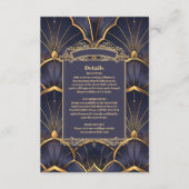 パープル ヴィンテージ アートデコ ウェディング エンクロージャーカード (正面)