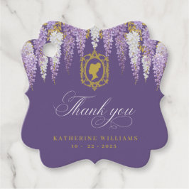 パープル ヴィンテージ ブライダル シャワー フェイバータグ