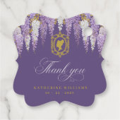 パープル ヴィンテージ ブライダル シャワー フェイバータグ (裏面)