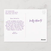 パープル |写真名門私立校風のの卒業式 ポストカード (裏面)