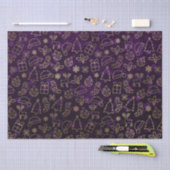 パープル《写真》ぼけ味とゴールドフォイルクリスマスホリー 薄葉紙 (クラフト)