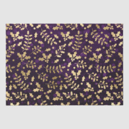 パープル《写真》ぼけ味とゴールドフォイルクリスマスホリー 薄葉紙