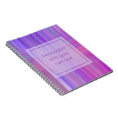 パープル《写真》ぼけ味プレイドカスタム文字 ノートブック (右側)