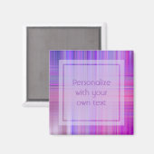 パープル《写真》ぼけ味プレイドカスタム文字 マグネット (正面/裏面)