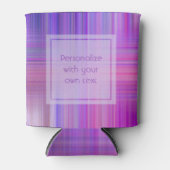 パープル《写真》ぼけ味プレイドカスタム文字 缶クーラー (正面)