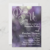 パープル《写真》ぼけ味ライト&タイポグラフィ32結婚の2 招待状 (正面)