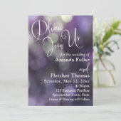 パープル《写真》ぼけ味ライト&タイポグラフィ32結婚の2 招待状 (スタンド正面)