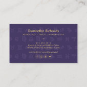 パープル〔占星術の〕十二宮図星占い金ゴールド星 名刺 (裏面)