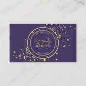 パープル〔占星術の〕十二宮図星占い金ゴールド星 名刺 (正面)