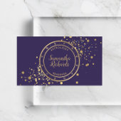 パープル〔占星術の〕十二宮図星占い金ゴールド星 名刺