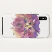 パープル+子猫、子猫の肖像画、白 Case-Mate iPhoneケース (裏面(横))