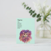 パープル+子猫,子猫+肖像画,テイルグリーン 名刺 (スタンド正面)