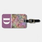 パープル、宇宙のインスパイアキッドのカラーブロックラグ ラゲッジタグ (正面横)