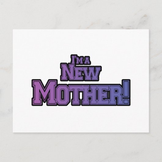 パープル 新しいママ Tシャツとギフト ポストカード (正面)