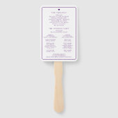 パープル・水彩・藤の花のウェディング ハンドファン (裏面)