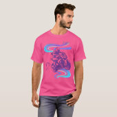 パープル+渦巻き+オートバイ Tシャツ (正面フル)
