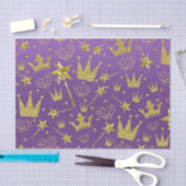 パープル&王室の金ゴールドグリッターガールズプリンセスパーティー 薄葉紙 (クラフト)