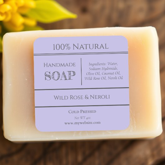 パープル |石けん原料製品ラベル スクエアシール