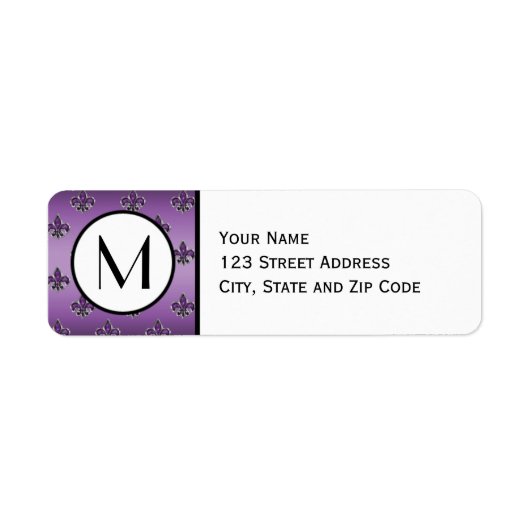 パープル（紋章の）フラ・ダ・リパターン差出人住所ラベル ラベル (正面)