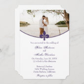 パープル(紋章の)フラ・ダ・リフォト結婚式招待状 招待状 (正面/裏面)