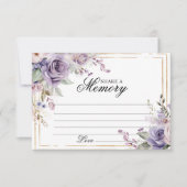 パープル&赤面バラ葬儀共有メモリカード 出欠カード (正面)