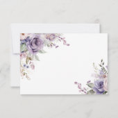 パープル&赤面バラ葬儀共有メモリカード 出欠カード (裏面)